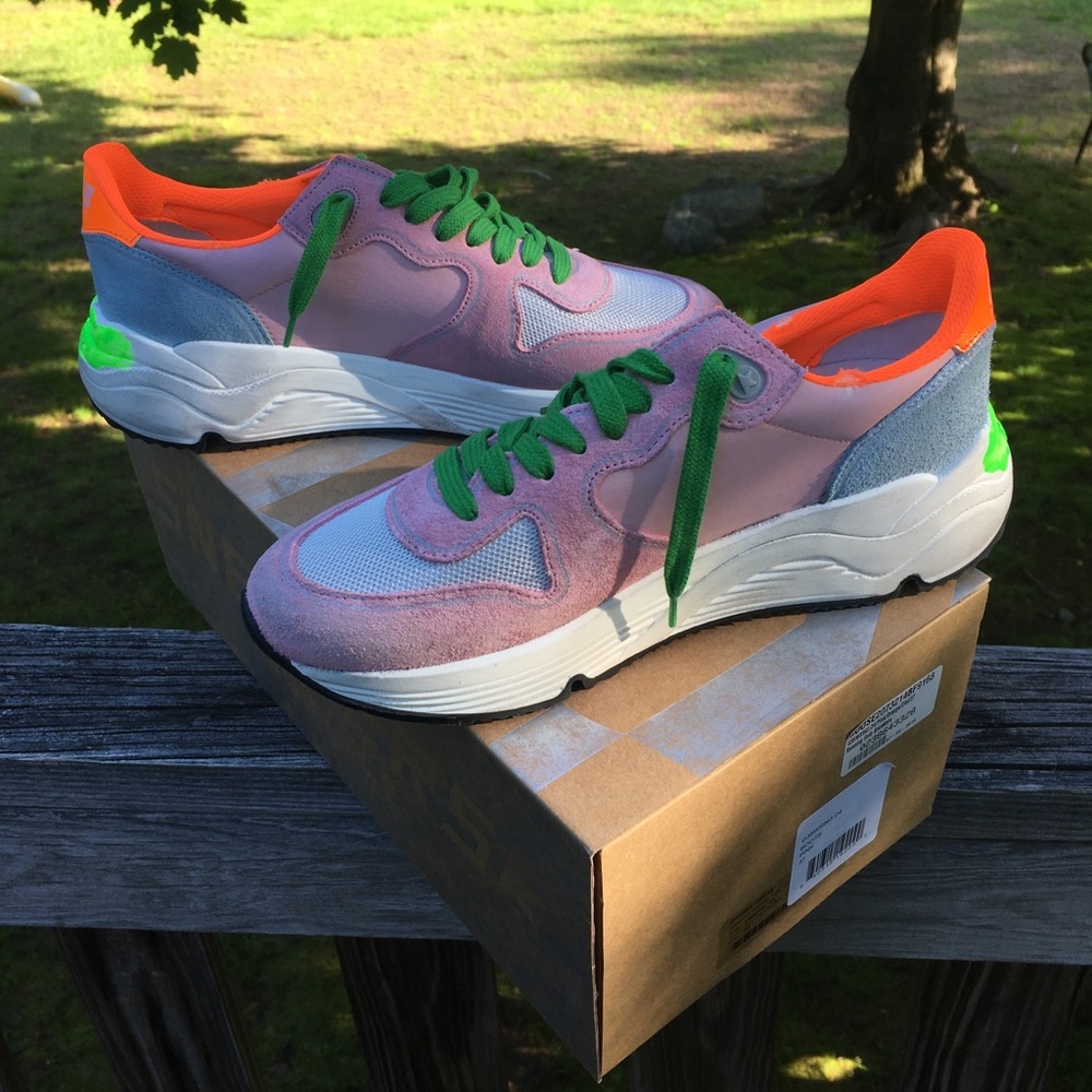 Golden Goose Running Sole Sneaker Pink/Orange NIB - Picture 2 of 10